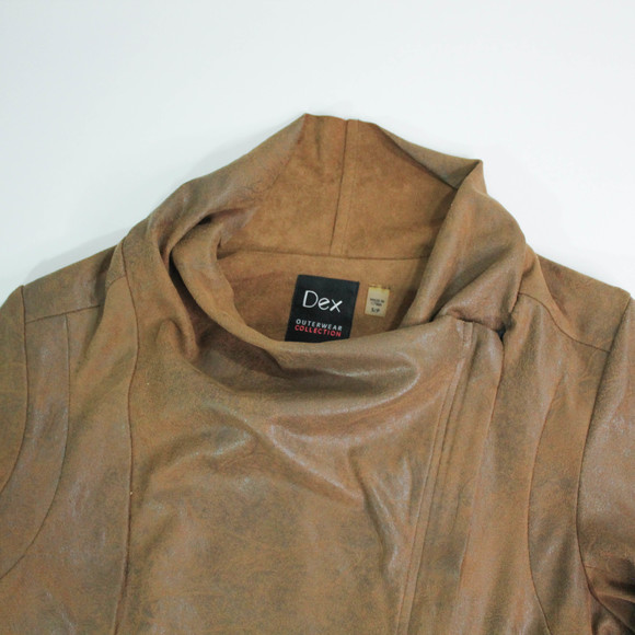 Dex Suede Draped Cowl Neck Lightweight Coat - Picture 7 of 15